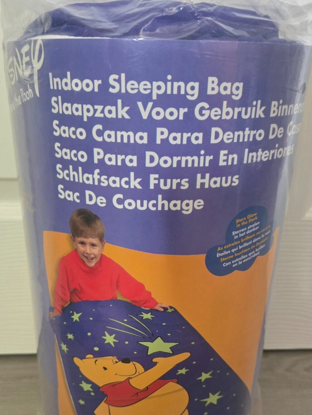 Sealed Vintage Disney Winnie The Pooh Blanket Sleeping Bag Zip Glow In The Dark